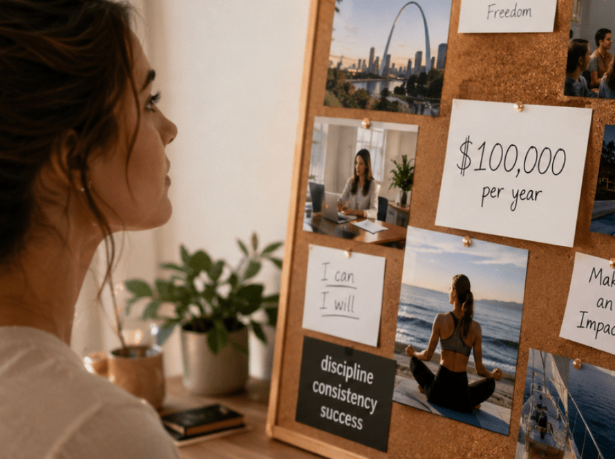 looking at a vision board, how a vision board can help