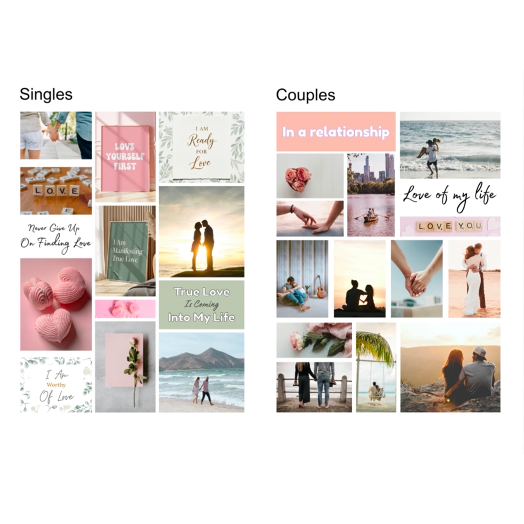 Love & Relationships Vision Board Kit - Pastel Colors