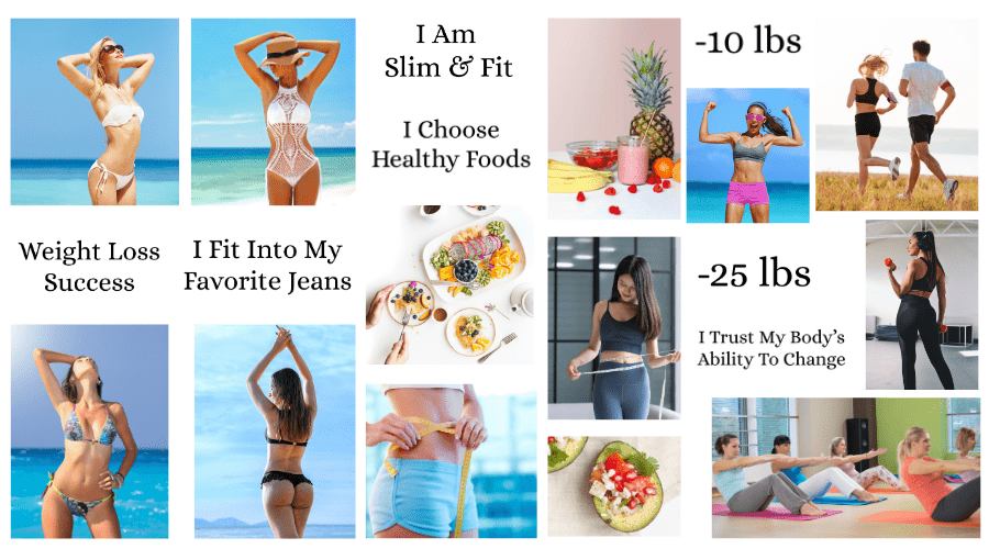 Vision board for weight loss example