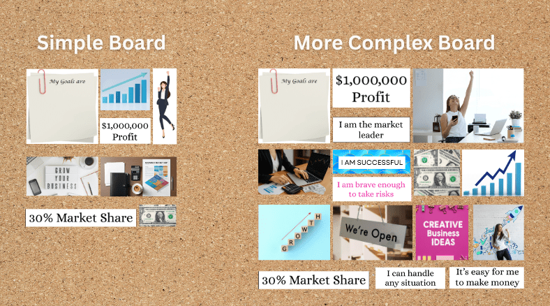 vision board for business example