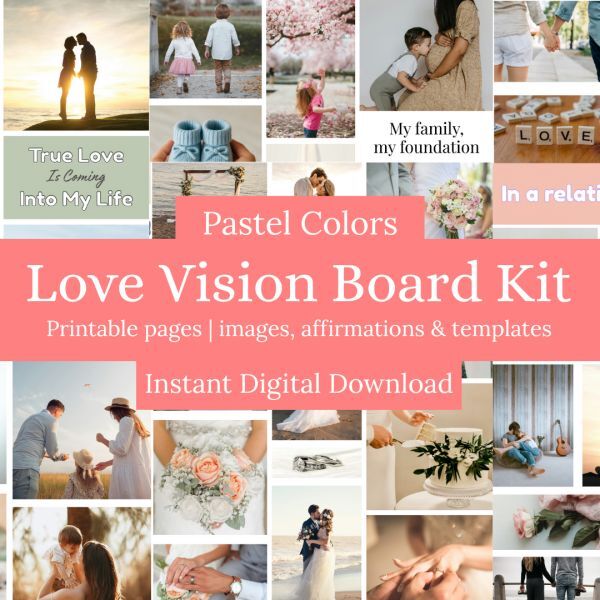 Love & Relationships Vision Board Kit - Pastel Colors