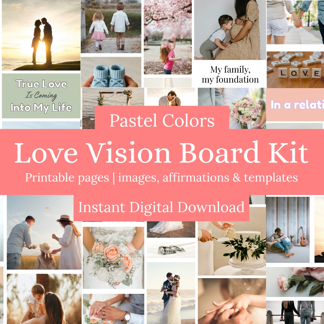 Love & Relationships Vision Board Kit - Pastel Colors